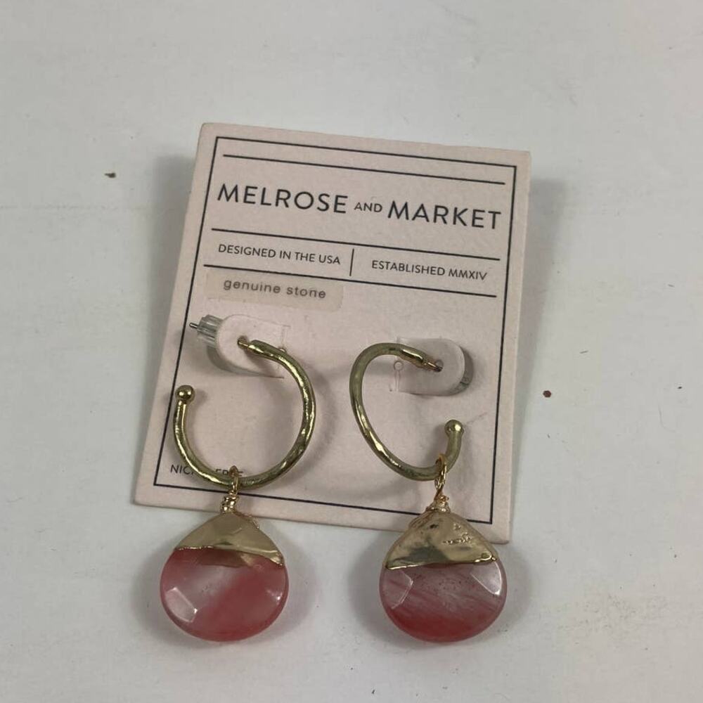 4/$25 Nwt Melrose And Market Pink And Gold Hoop Earrings